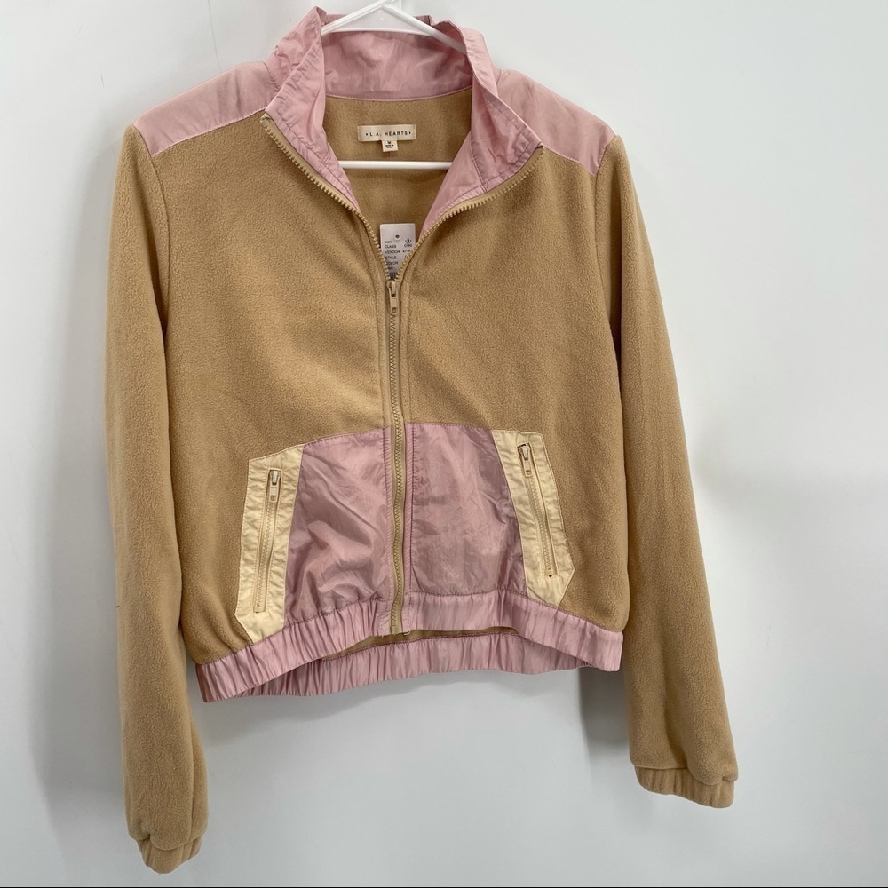NEW! Pacsun Tan & Pink Fleece Jacket - Picture 3 of 12